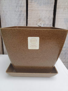 EcoForms Quadra 6 Inch Square Rice Hull Pot